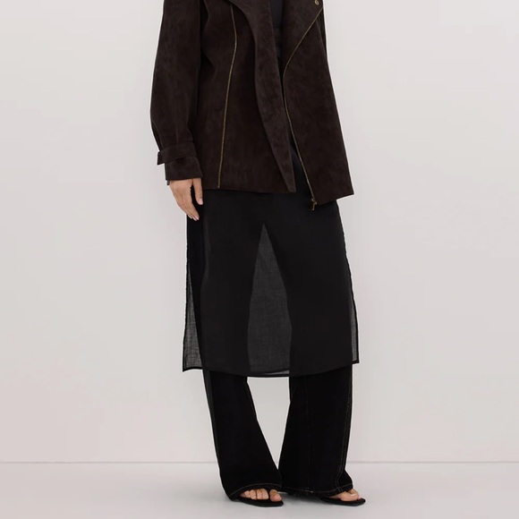 DISSH Oakland Choc Oversized Faux Suede Jacket - Picture 2 of 10